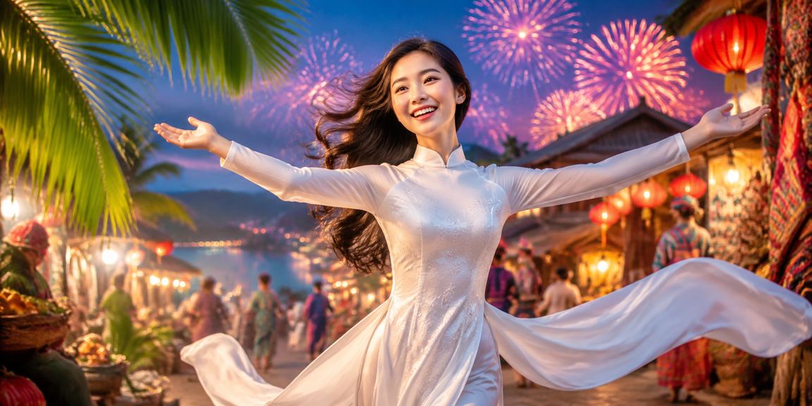 Phụ nữ Sapa trong trang phục áo dài đăng ký tài khoản và nhận thưởng trực tuyến